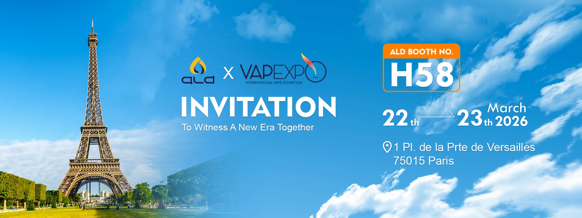 Vapexpo 2026 invitation ALD Vapexpo 2026 invitation ALD