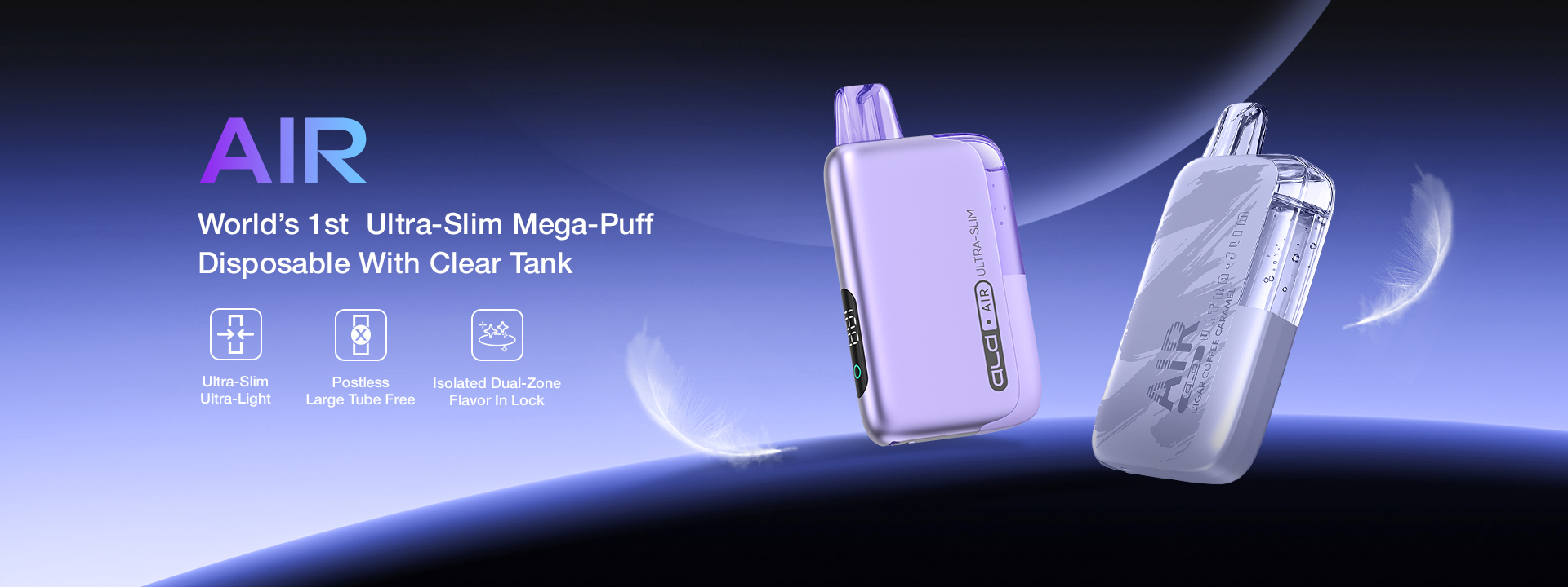 Air: World’s 1st Ultra-Slim Mega-Puff Disposable With Clear Tank Air: World’s 1st Ultra-Slim Mega-Puff Disposable With Clear Tank