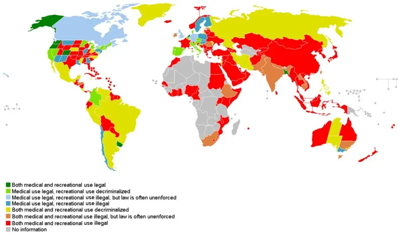 cbd legal status all over the world