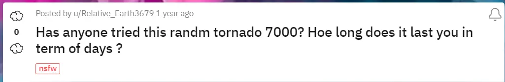 Reddit about R and M Tornado 1